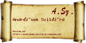Andrásek Szilárd névjegykártya