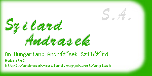 szilard andrasek business card